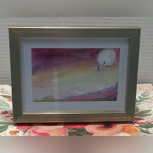 “Just Breathe…..” Original watercolour Painting in gold frame